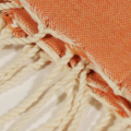 comptoir de monastir - foutas tissage plat - couleur orange - détail franges