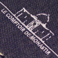 comptoir de monastir - foutas tissage plat - couleur prusse - détail broderie
