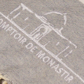 comptoir de monastir - foutas tissage plat - couleur sable-gris - détail broderie