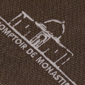 comptoir de monastir - foutas tissage plat - couleur terre-d-ombre - détail broderie