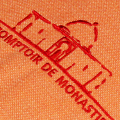 comptoir de monastir - foutas tissage plat - couleur orange - détail broderie
