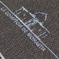 comptoir de monastir - foutas tissage plat - couleur taupe - détail broderie